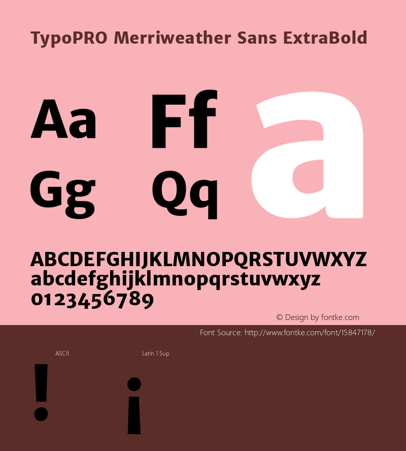 TypoPRO Merriweather Sans ExtraBold Version 1.003; ttfautohint (v0.93.8-669f) -l 7 -r 28 -G 0 -x 13 -w 