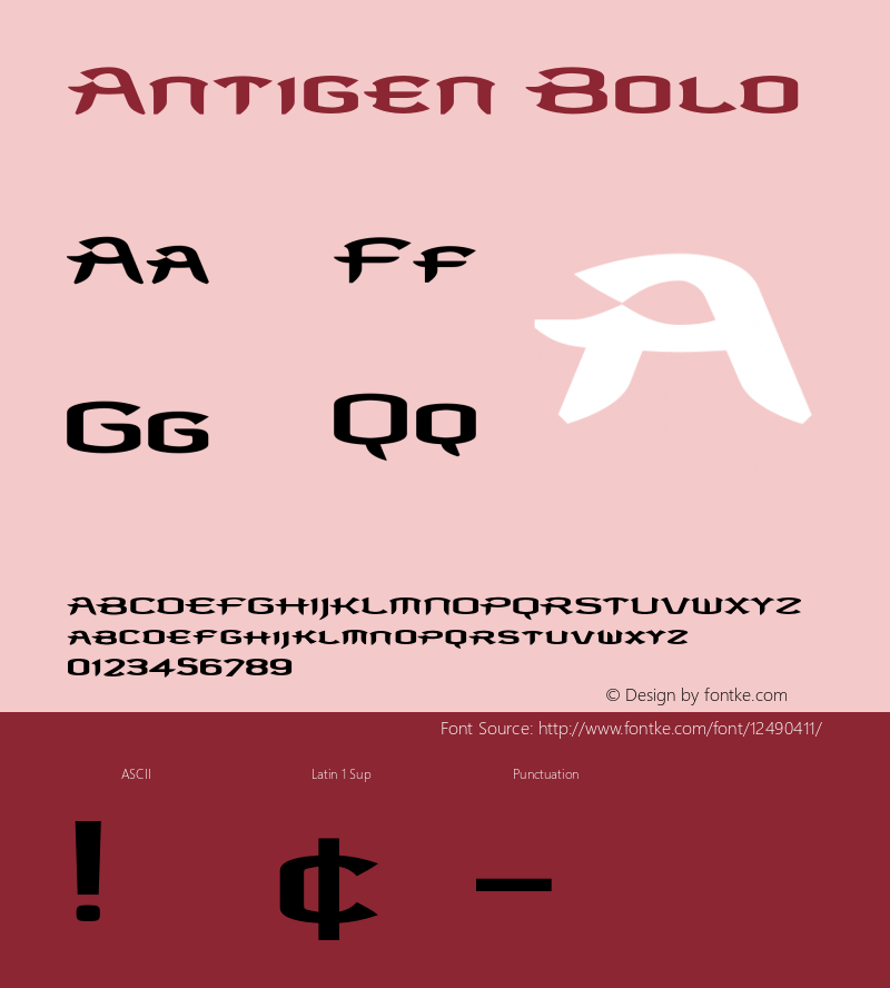 Antigen Bold Version 1.100;PS 001.001;hotconv 1.0.38图片样张