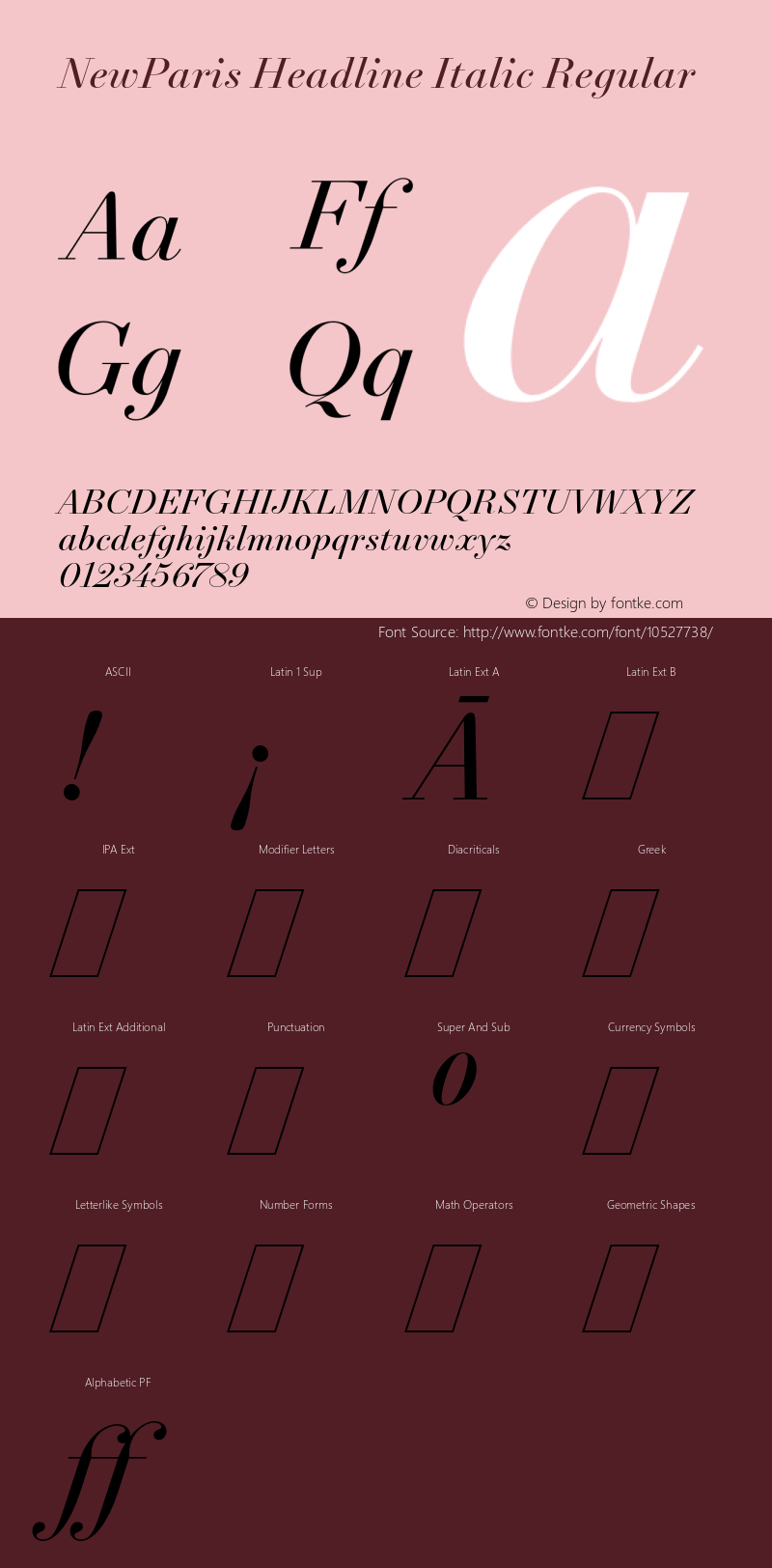 NewParis Headline Italic Regular Version 2.001图片样张