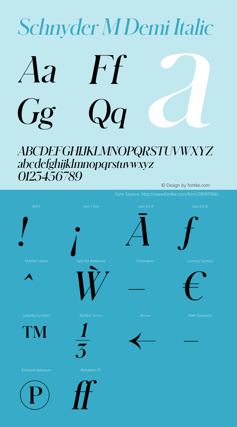 SchnyderM-DemiItalic Version 1.1 2018 | wf-rip DC20180130图片样张