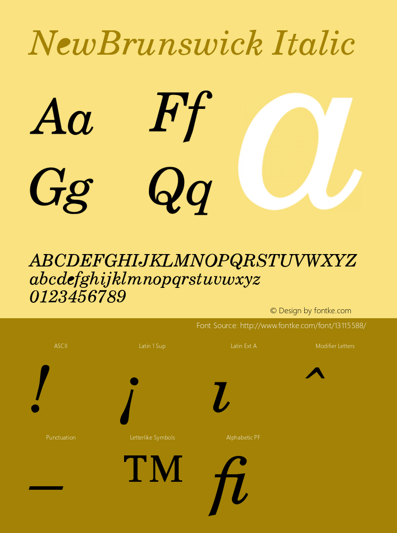 NewBrunswick Italic Version 001.003图片样张