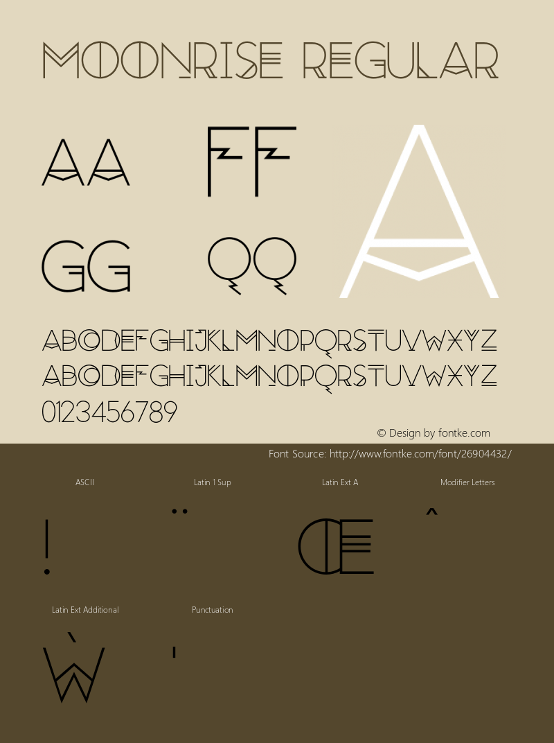 Moonrise Regular Version 1.000;PS 001.000;hotconv 1.0.88;makeotf.lib2.5.64775图片样张