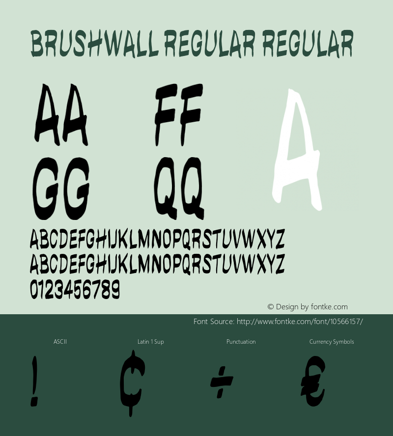 brushwall regular Regular Version 1.000;PS 001.001;hotconv 1.0.56图片样张