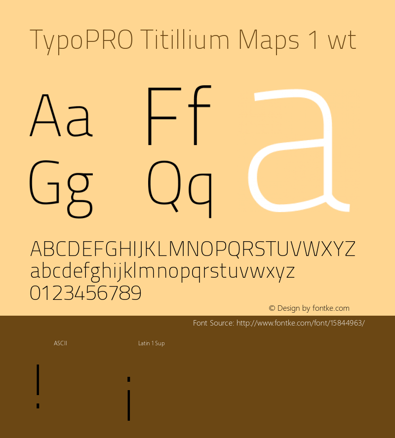 TypoPRO Titillium Maps 1 wt Version 001.001图片样张