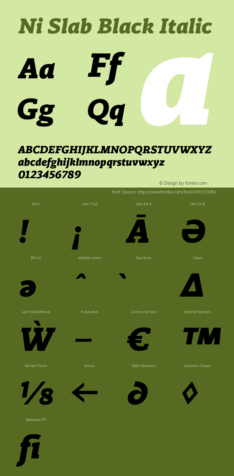 Ni Slab Black Italic Version 1.000;PS 001.000;hotconv 1.0.88;makeotf.lib2.5.64775图片样张