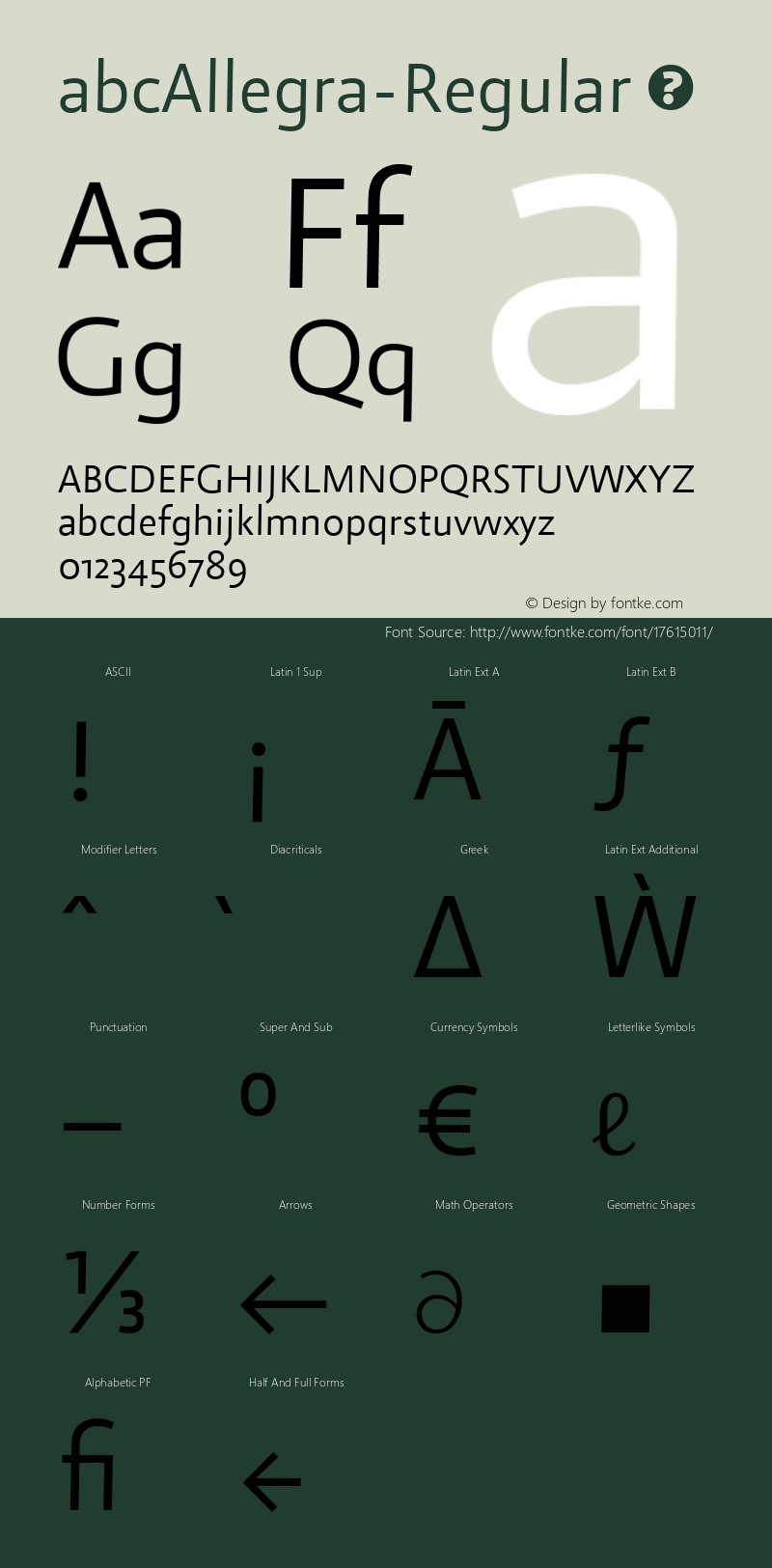 abcAllegra-Regular ☞ Version 1.028;PS 001.028;hotconv 1.0.88;makeotf.lib2.5.64775;com.myfonts.easy.abc-litera.abc-allegra.regular.wfkit2.version.4xHC图片样张