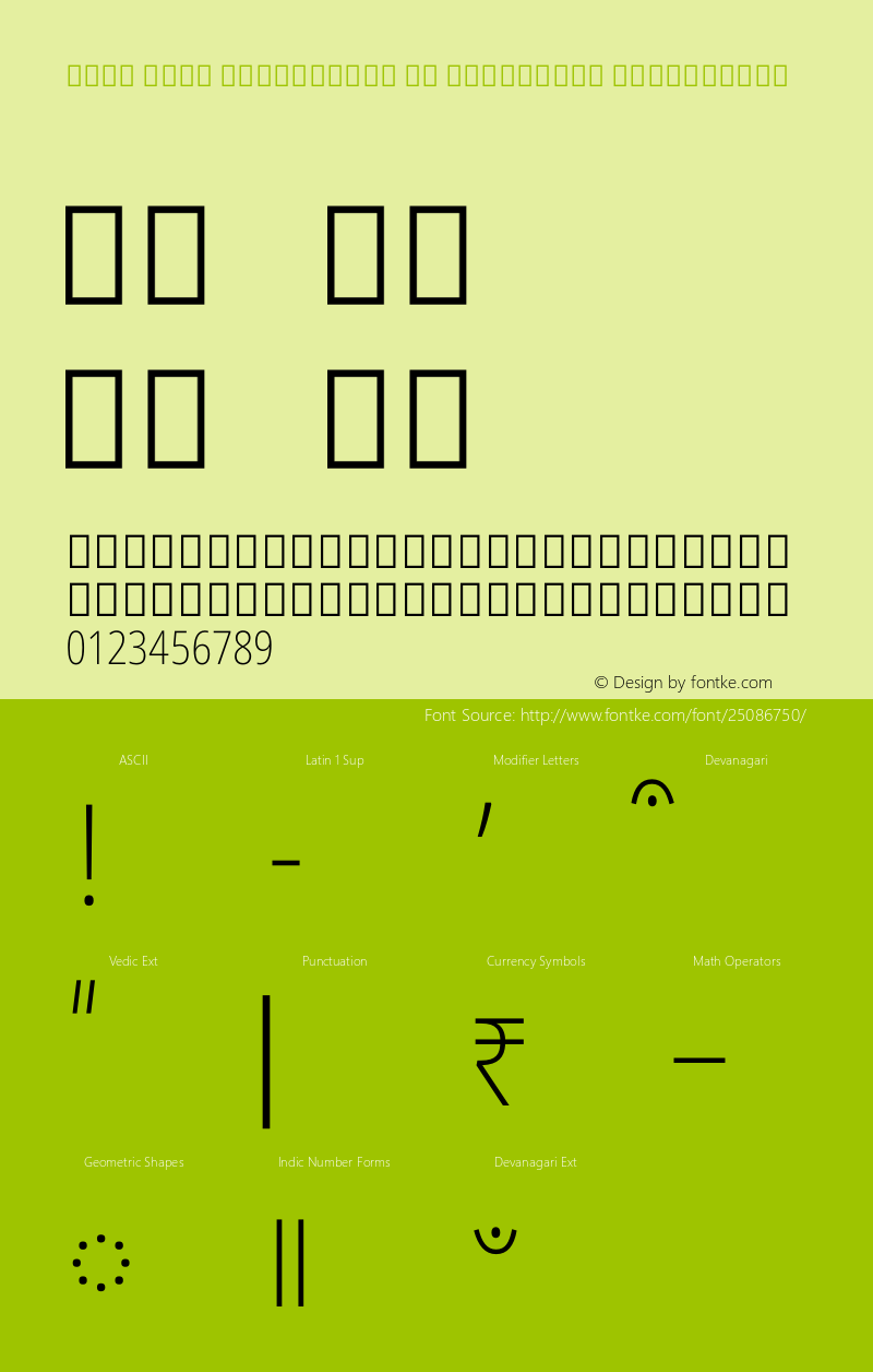 Noto Sans Devanagari UI Condensed ExtraLight Version 2.000图片样张