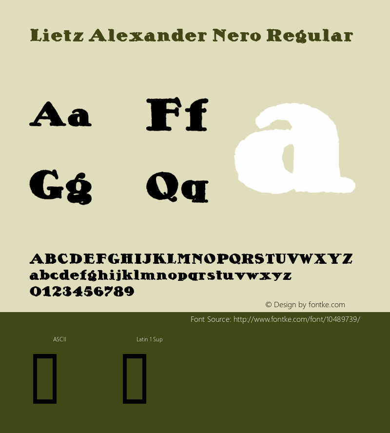 Lietz Alexander Nero Regular Macromedia Fontographer 4.1 05.07.2005图片样张