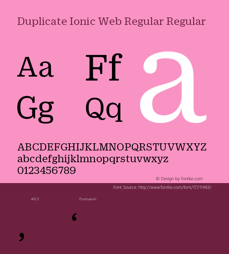 Duplicate Ionic Web Regular Regular Version 1.1 2010图片样张