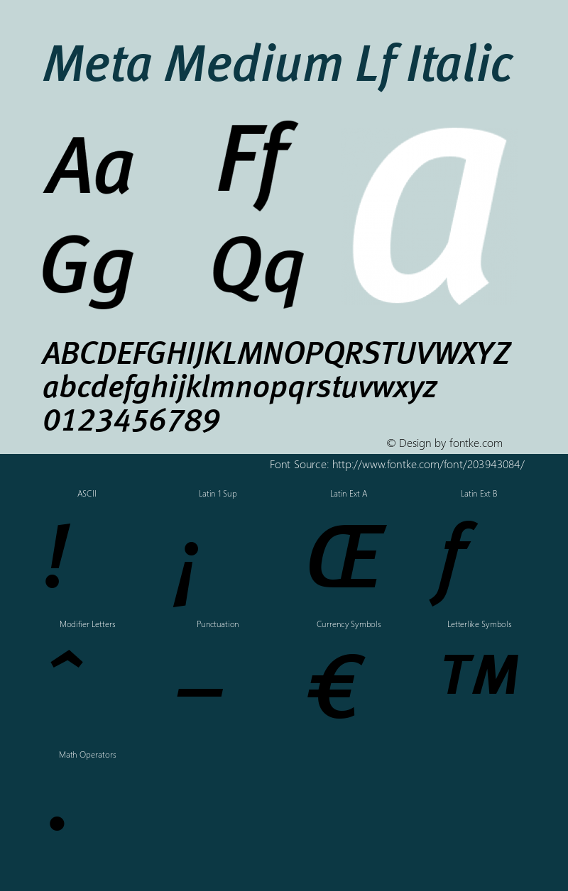 Meta-Medium Lf Italic Version 4.301图片样张