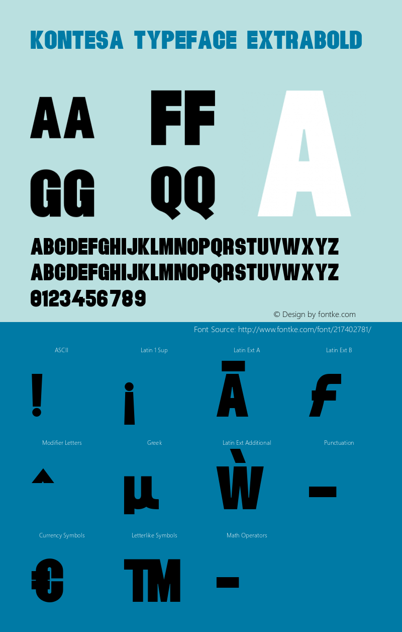 Kontesa Typeface ExtraBold Version 1.000图片样张