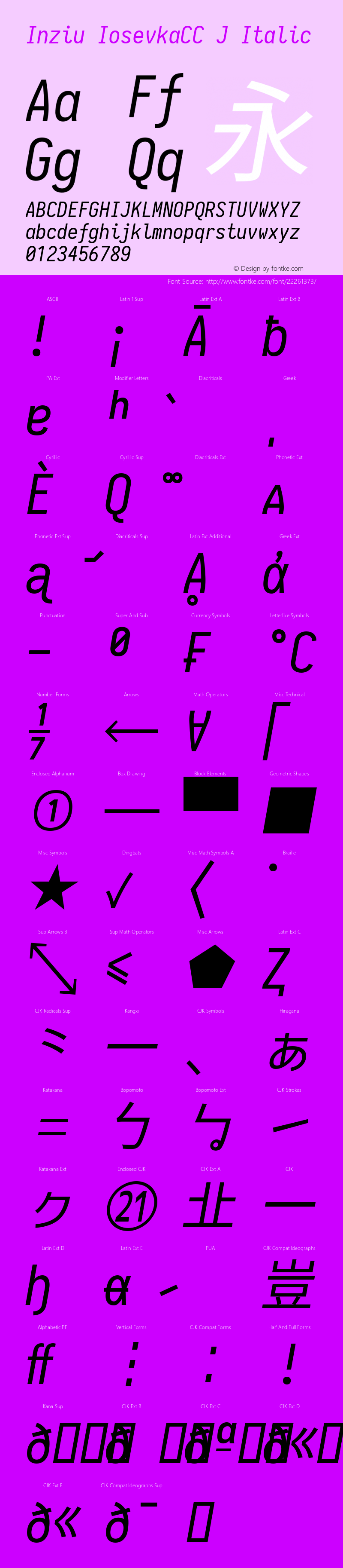 Inziu IosevkaCC J Italic Version 1.13.1图片样张