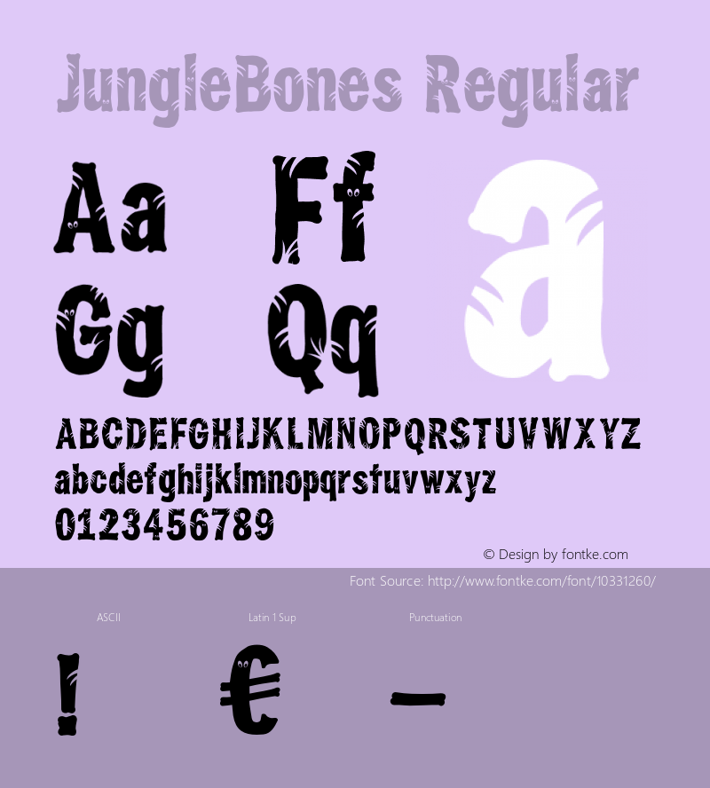 JungleBones Regular Version 001.000图片样张