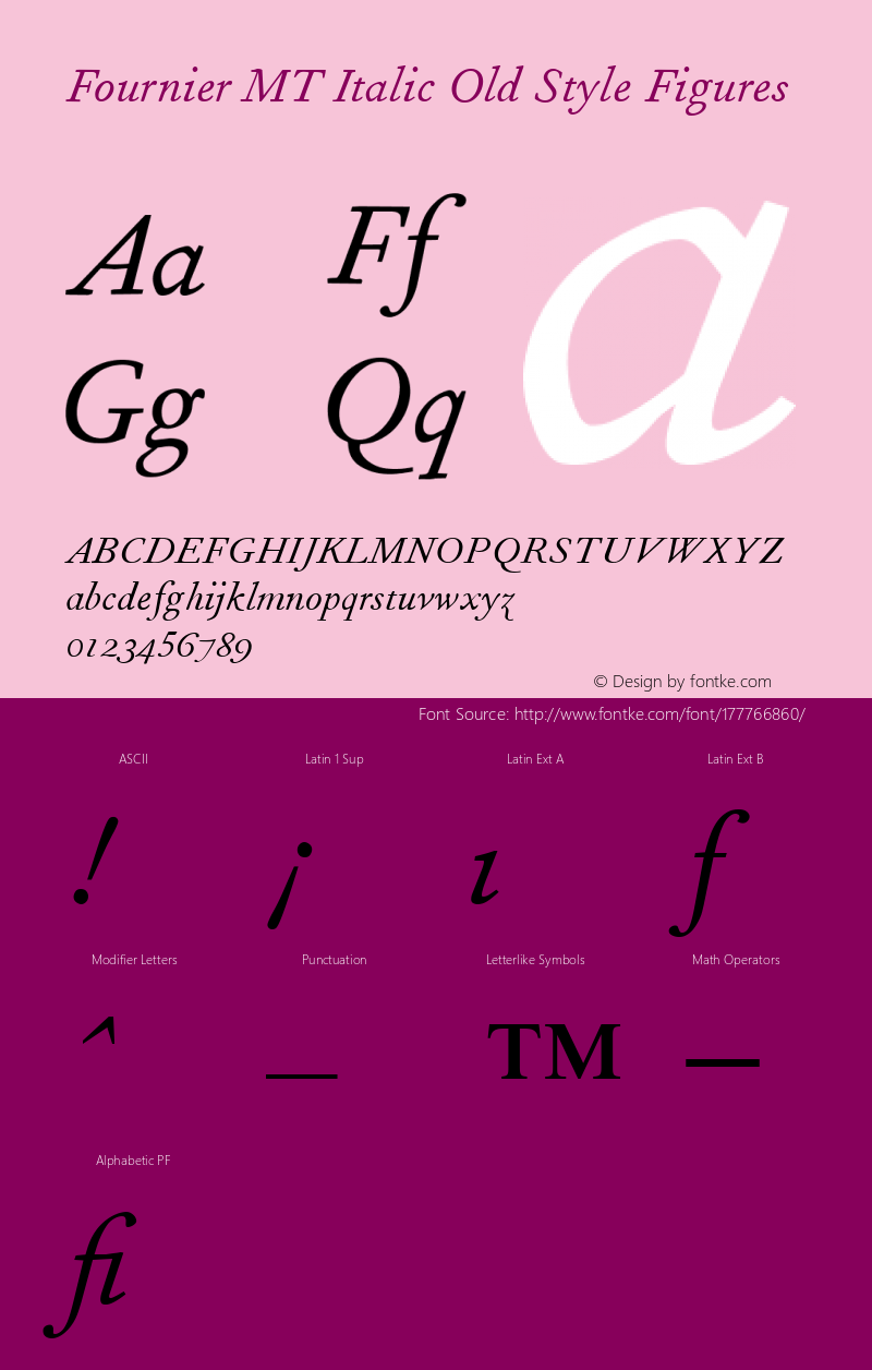 Fournier MT Italic Old Style Figures 001.001图片样张