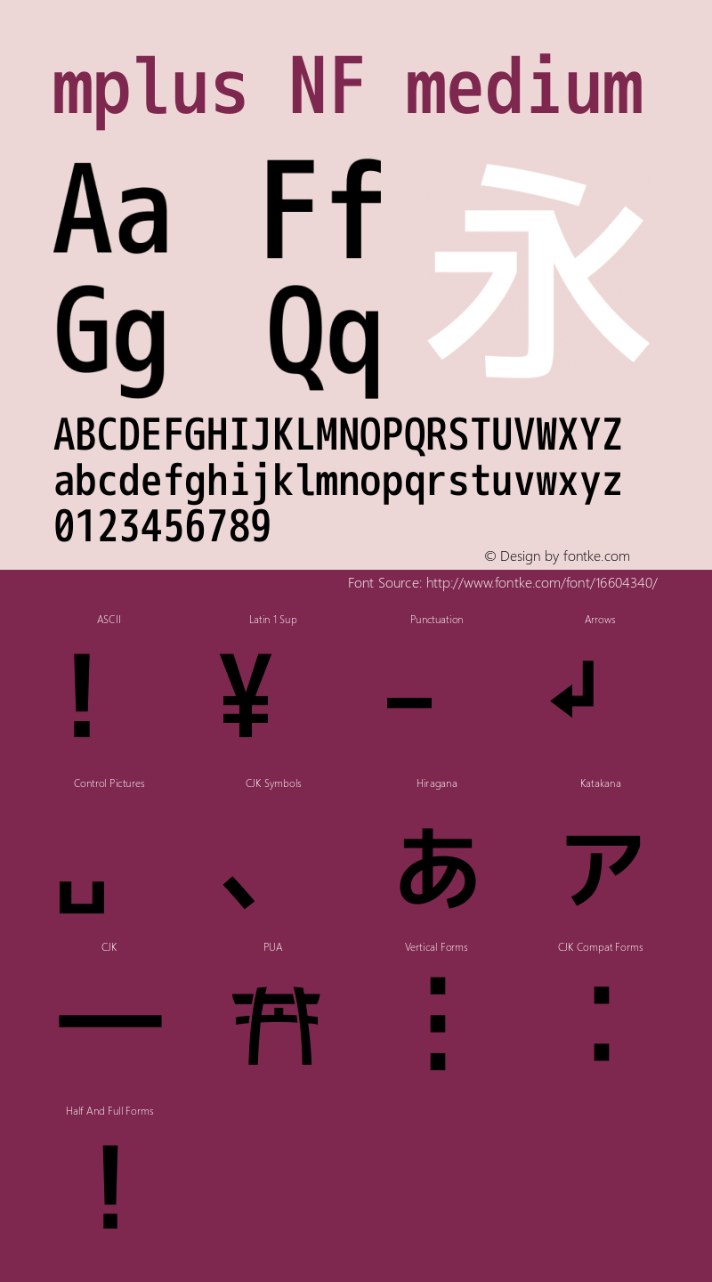 mplus NF medium Version 1.018;Nerd Fonts 0.8图片样张