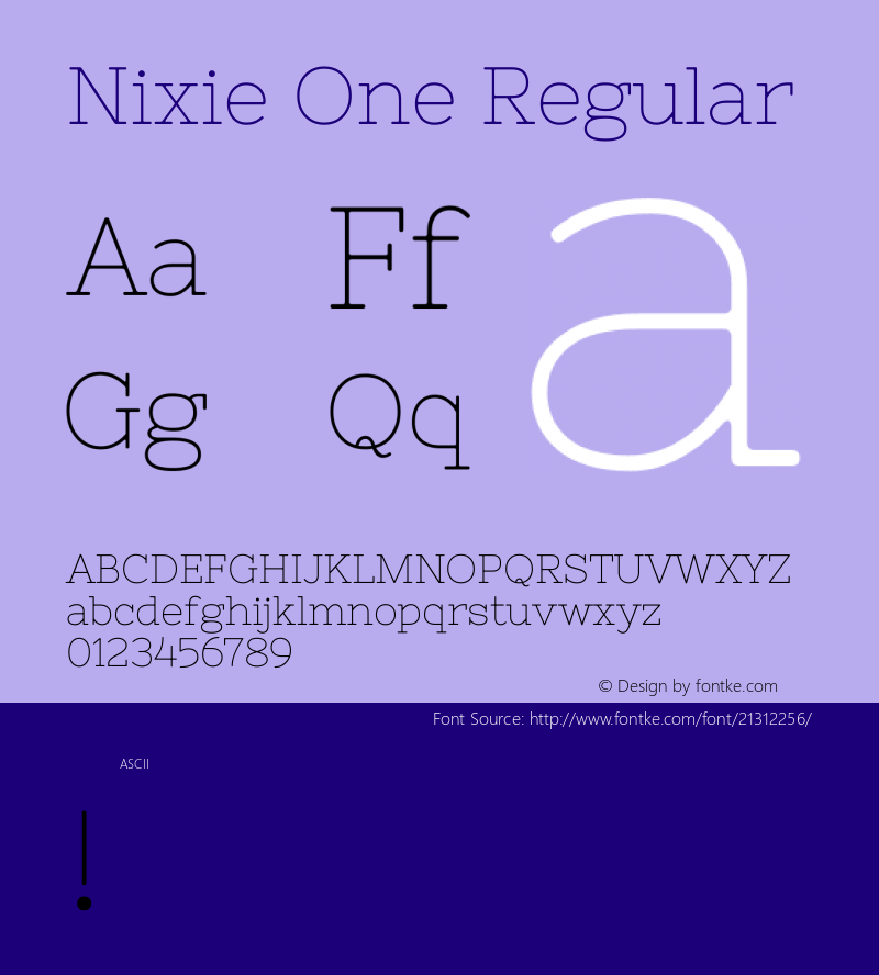 Nixie One Regular 图片样张