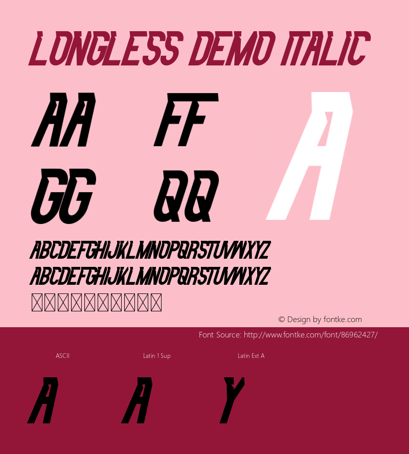 Longless Demo Italic Version 1.001;Fontself Maker 3.5.1图片样张