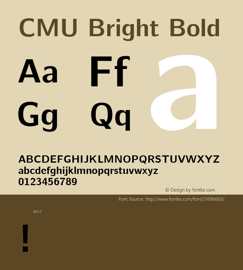 CMU Bright Bold 图片样张