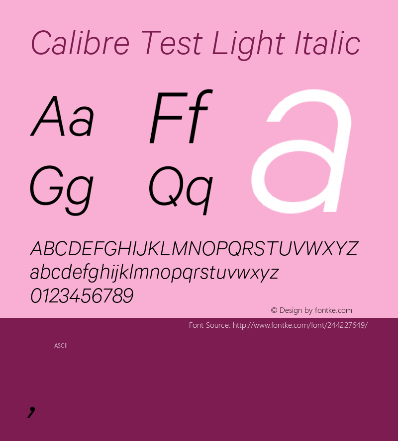 Calibre Light Test Italic Version 1.002;PS 001.001;hotconv 16.6.51;makeotf.lib2.5.65220图片样张