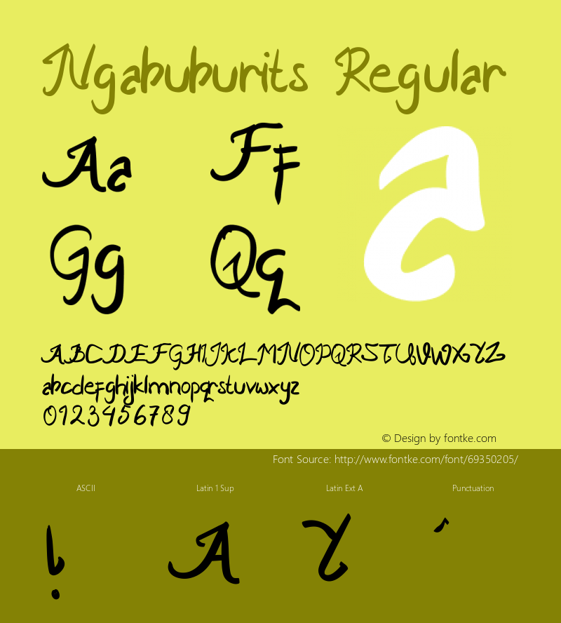 Ngabuburits Version 1.001;Fontself Maker 3.5.1图片样张