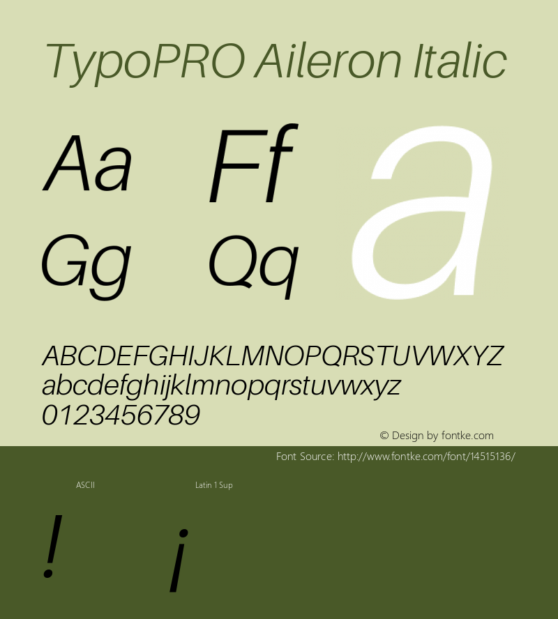 TypoPRO Aileron Italic Version 1.000;PS 001.000;hotconv 1.0.70;makeotf.lib2.5.58329图片样张