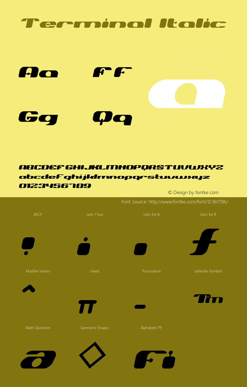 Terminal Italic Version 001.000图片样张