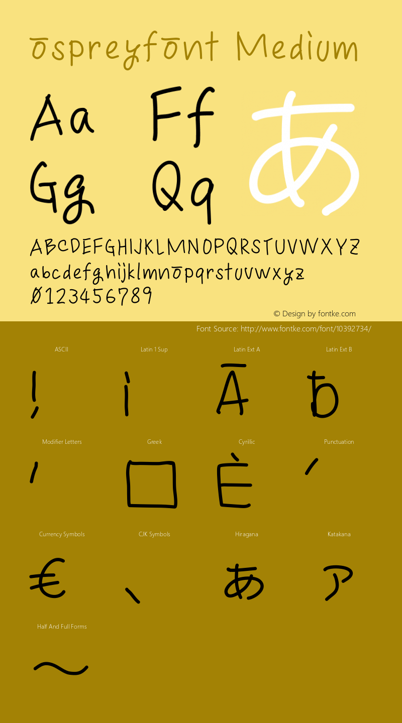 ospreyfont Medium Version 001.000图片样张