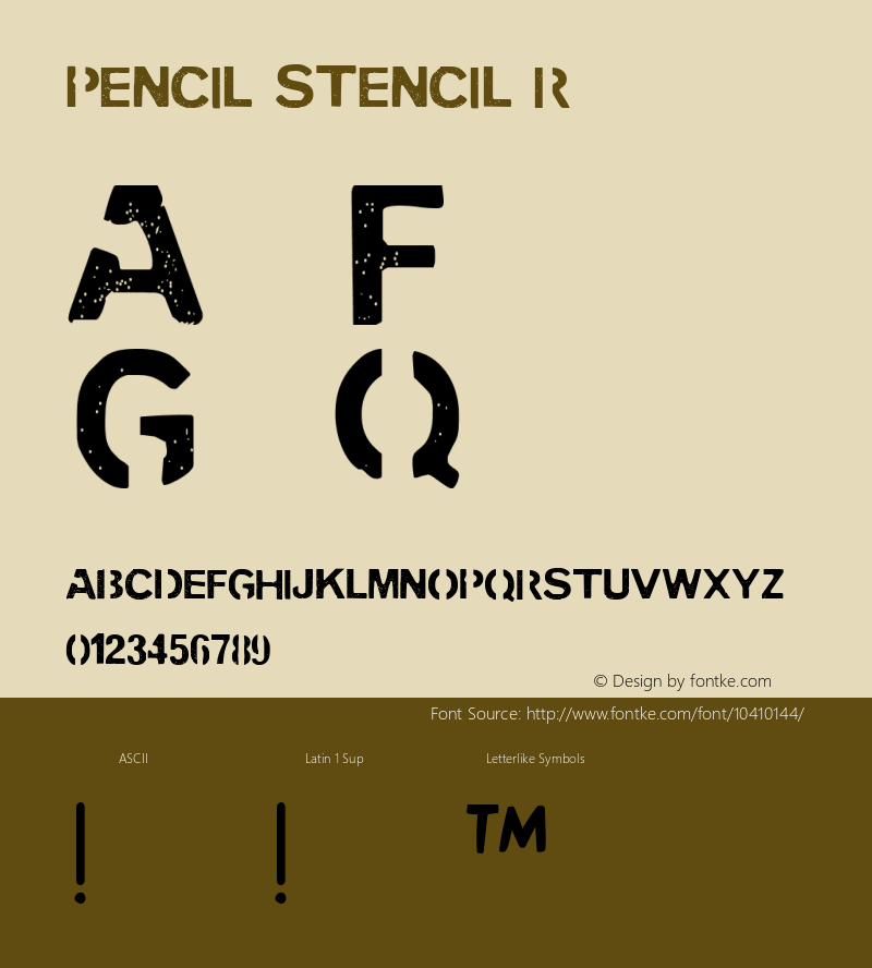 PENCIL STENCIL Regular Version 1.000图片样张