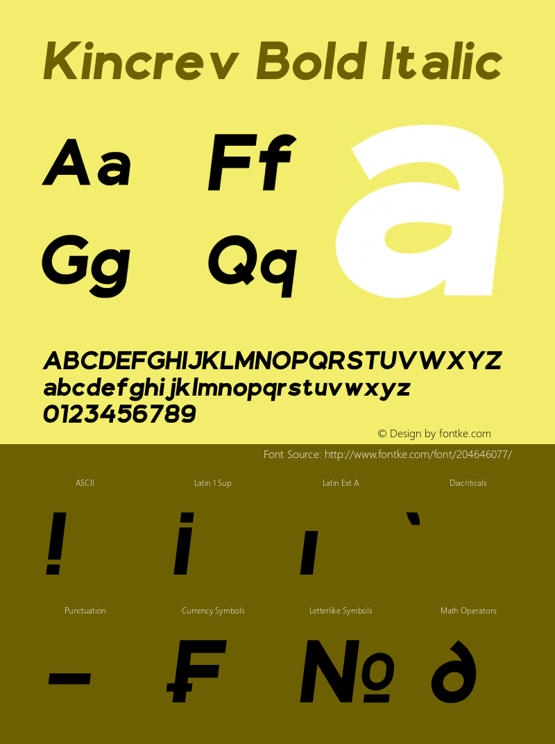 Kincrev Bold Italic Version 1.00;October 22, 2021;FontCreator 13.0.0.2683 64-bit图片样张