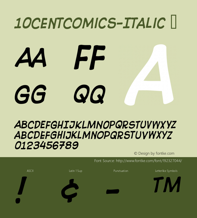 ☞10 Cent Comics Italic Version 1.000 2003 initial release; ttfautohint (v1.5);com.myfonts.easy.blambot.10-cent-comics.italic.wfkit2.version.4vKh图片样张