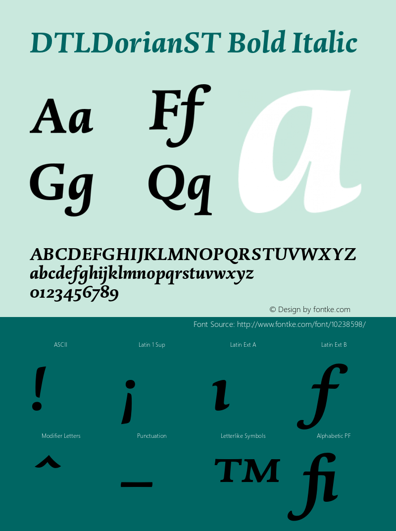 DTLDorianST Bold Italic 001.000图片样张