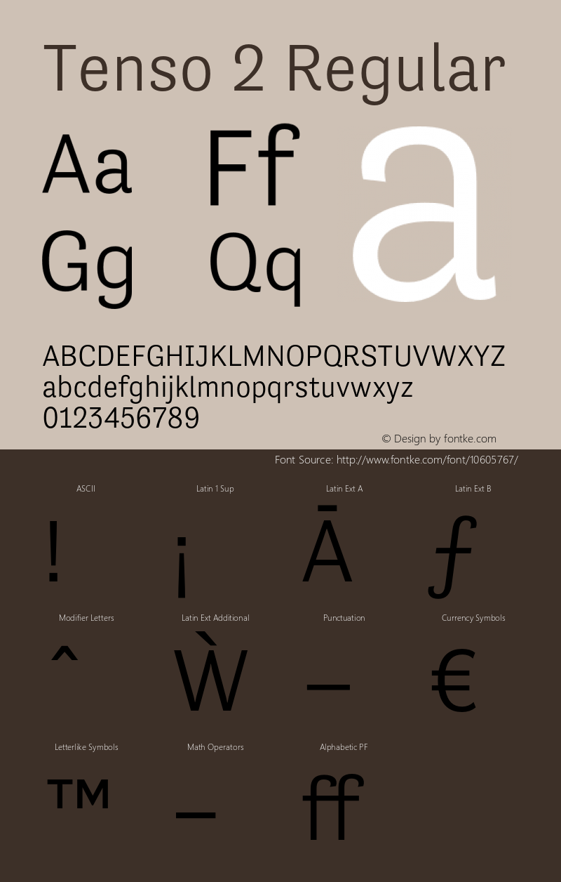 Tenso 2 Regular Version 1.035;com.myfonts.easy.exljbris.tenso.light.wfkit2.version.41Ej图片样张