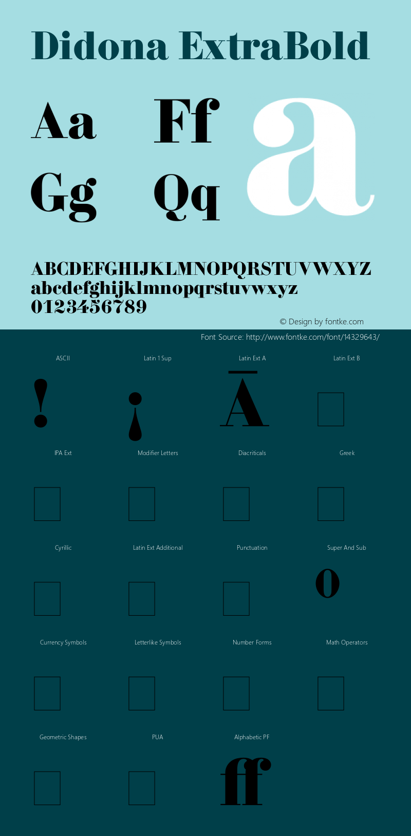 Didona ExtraBold Version 1.000; Fonts for Free; vk.com.fontsforfree图片样张