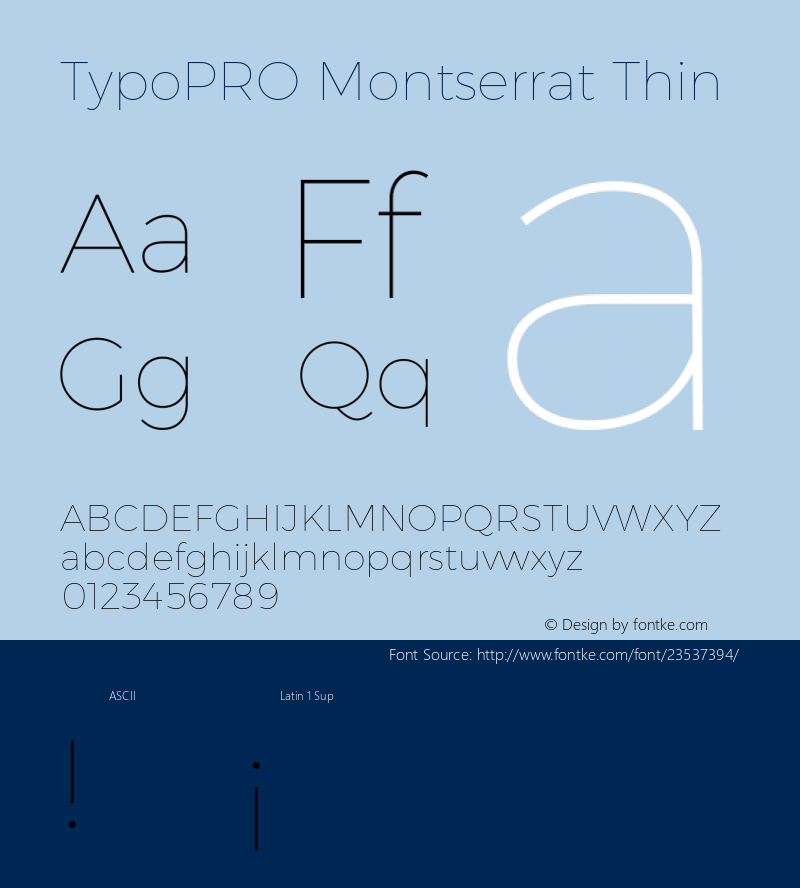 TypoPRO Montserrat Thin Version 6.001图片样张