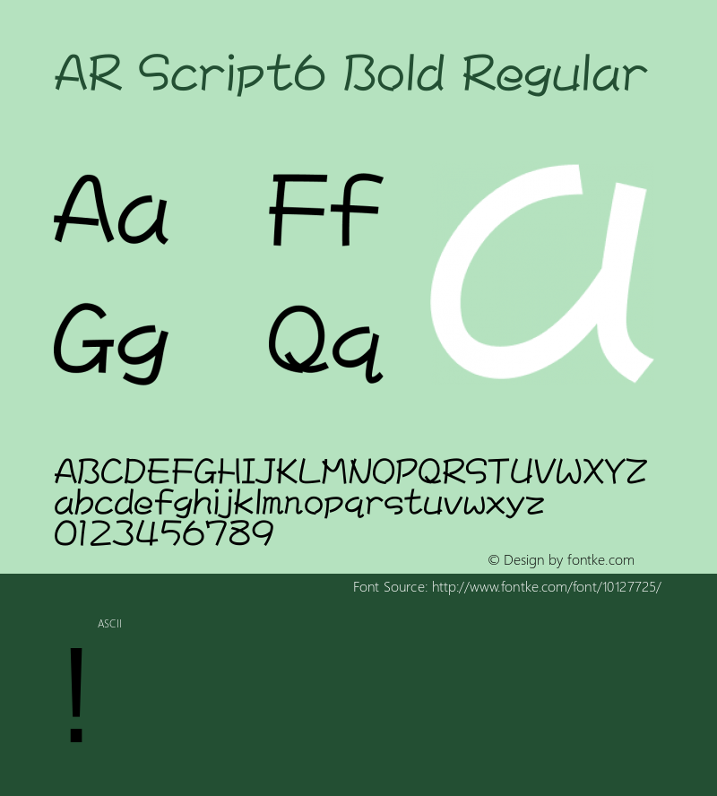 AR Script6 Bold Regular Version 2.10图片样张