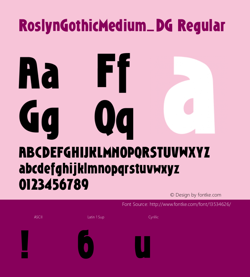 RoslynGothicMedium_DG Regular Converted from H:\NEW\RSLB__DG.TF1 by ALLTYPE图片样张