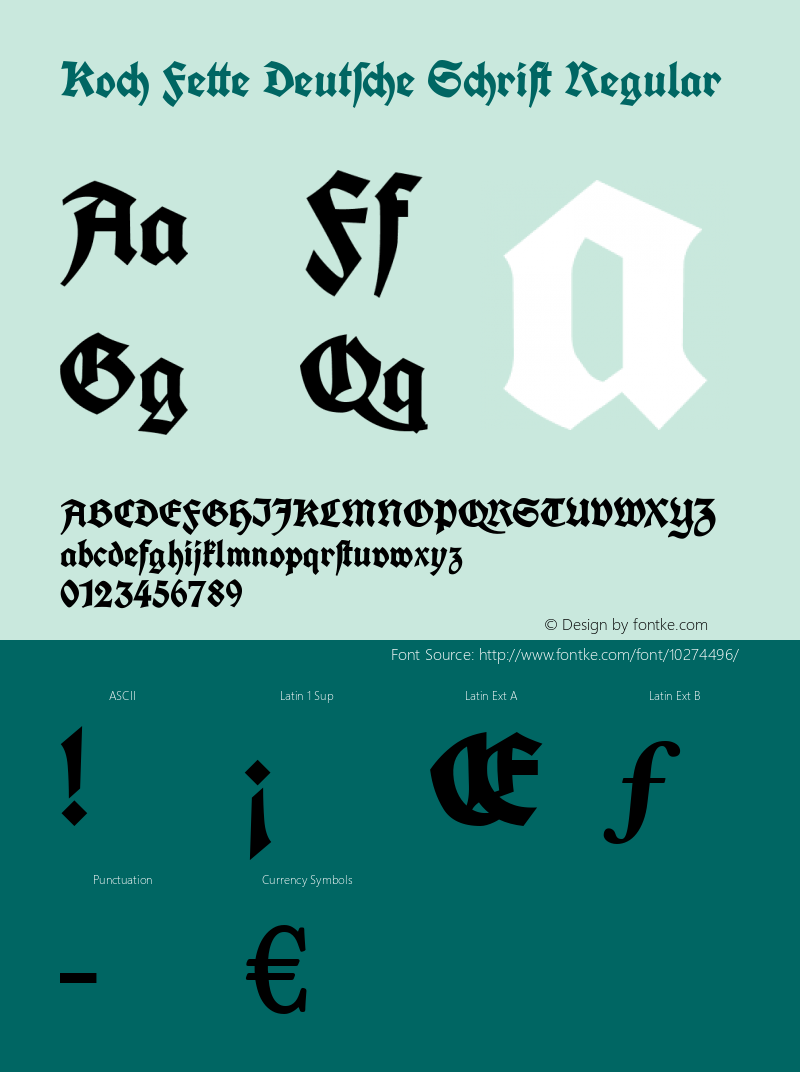 Koch Fette Deutsche Schrift Regular Version 1.000 2009 initial release图片样张