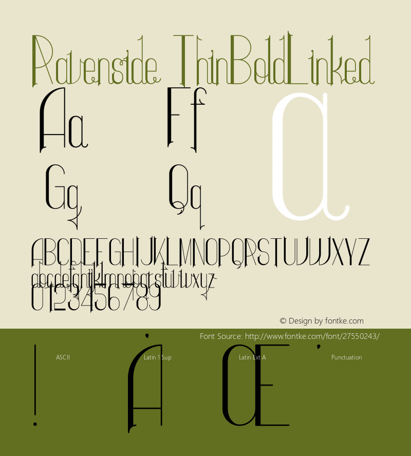 Ravenside ThinBoldLinked Version 1.002;Fontself Maker 3.0.0-3图片样张