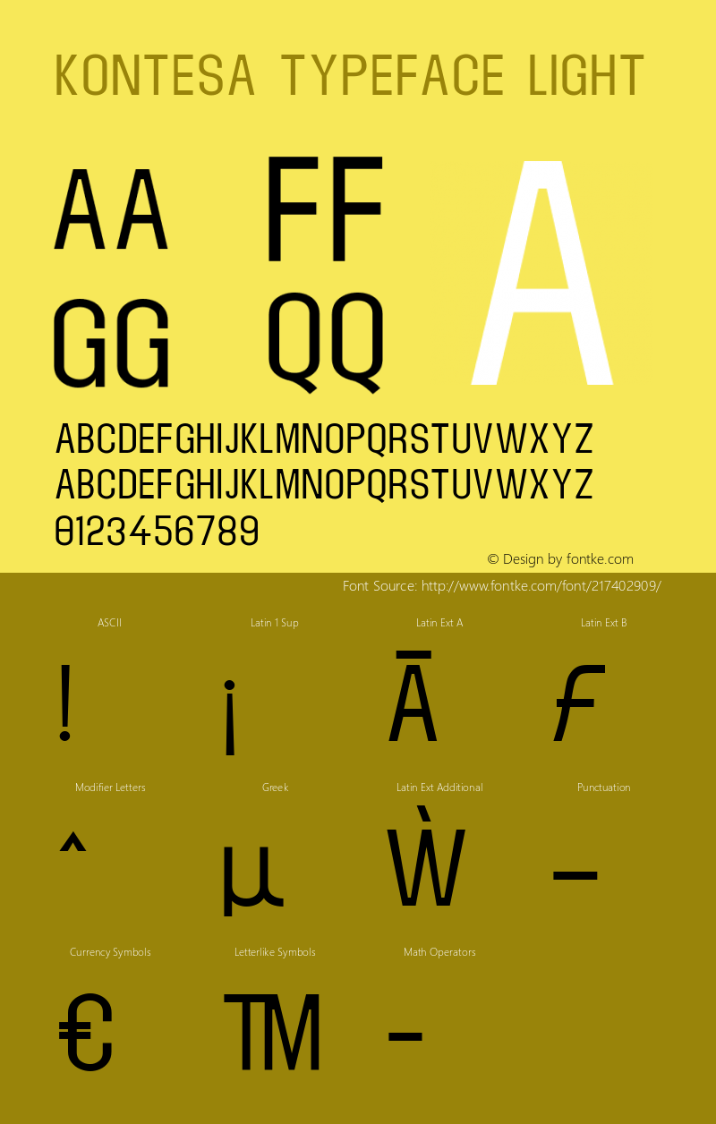 Kontesa Typeface Light Version 1.000图片样张