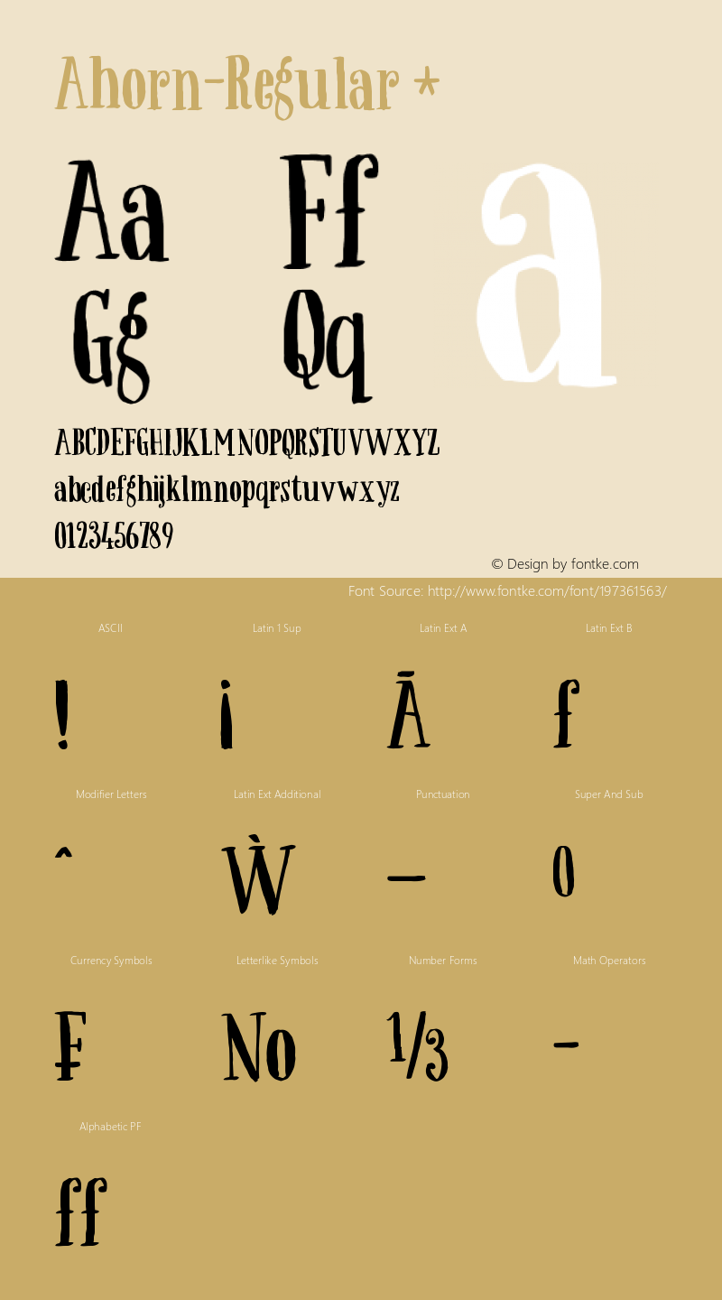 ☞Ahorn Regular Version 1.000;com.myfonts.easy.bogstav.ahorn.regular.wfkit2.version.4TEN图片样张