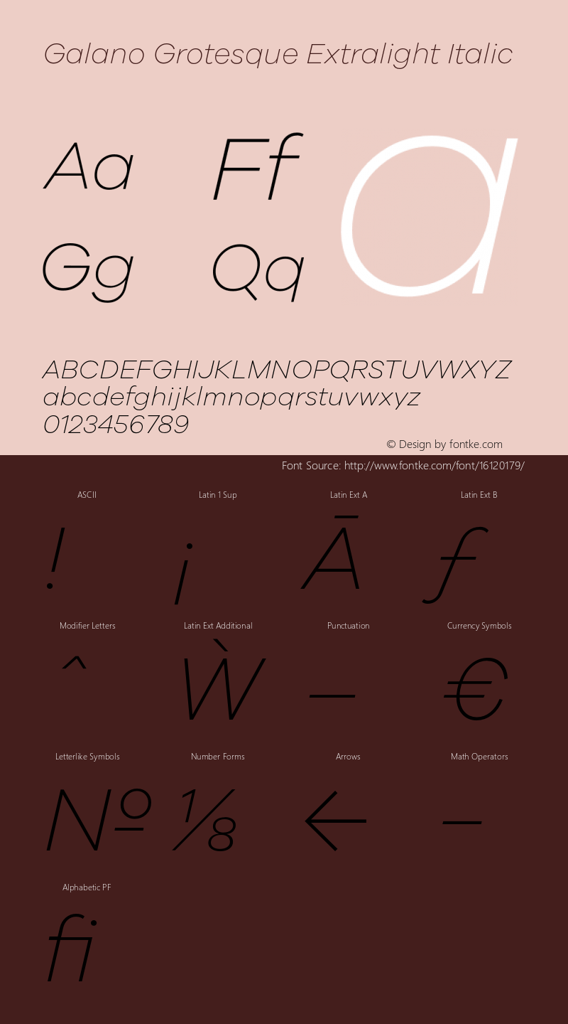 Galano Grotesque Extralight Italic Version 1.000;PS 001.001;hotconv 1.0.56图片样张