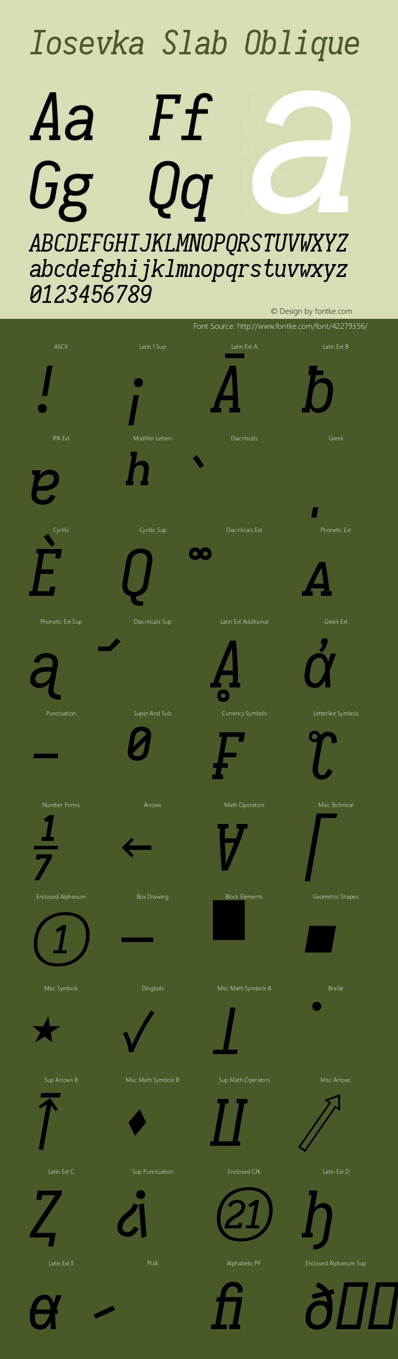 Iosevka Slab Oblique 2.3.2; ttfautohint (v1.8.3)图片样张