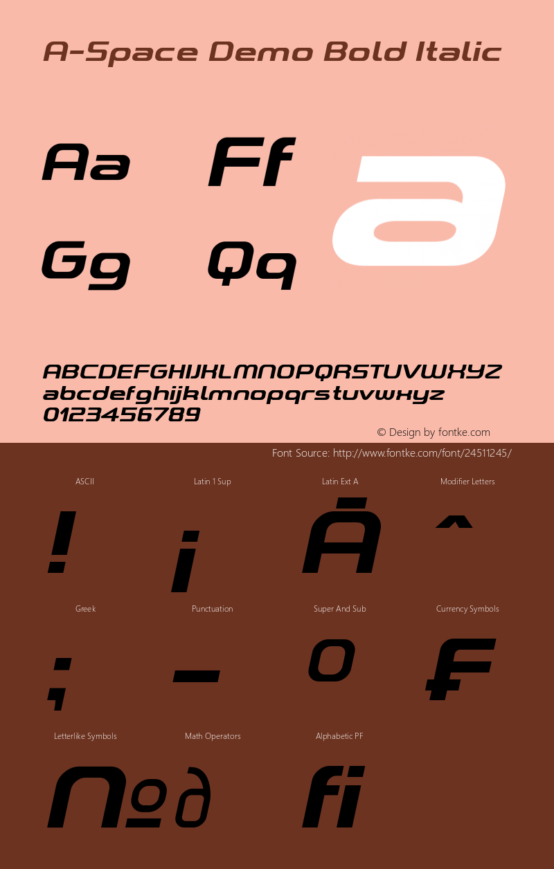 A-Space Demo Bold Italic Version 2.00 October 19, 2017图片样张