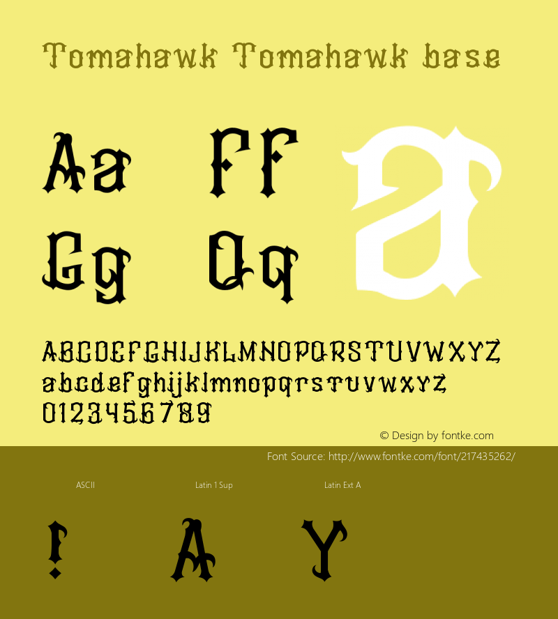 Tomahawk-Tomahawkbase Version 1.00;March 1, 2021;FontCreator 13.0.0.2663 64-bit图片样张