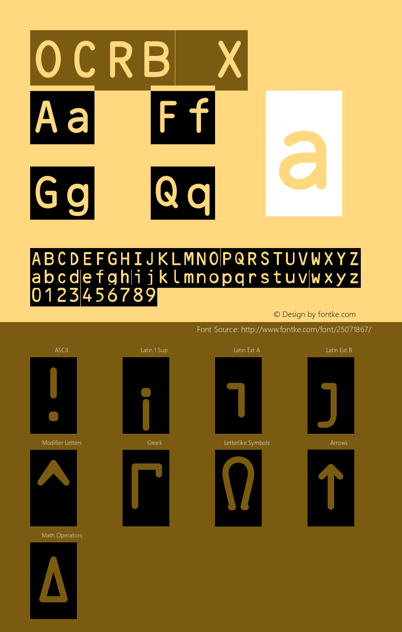 OCR B Inverted Version 2图片样张