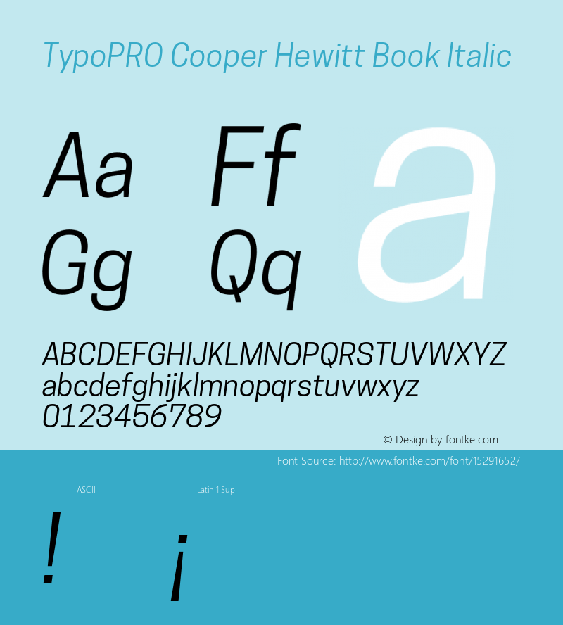 TypoPRO Cooper Hewitt Book Italic 1.000图片样张