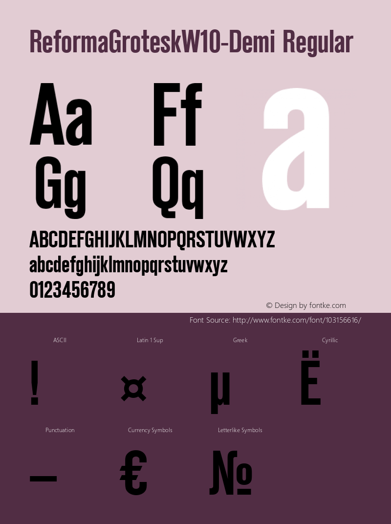 Reforma Grotesk W10 Demi Version 1.20图片样张