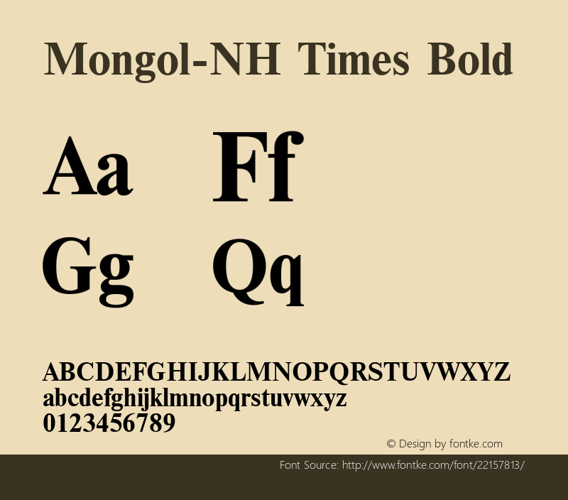 Mongol NH Times Bold 图片样张