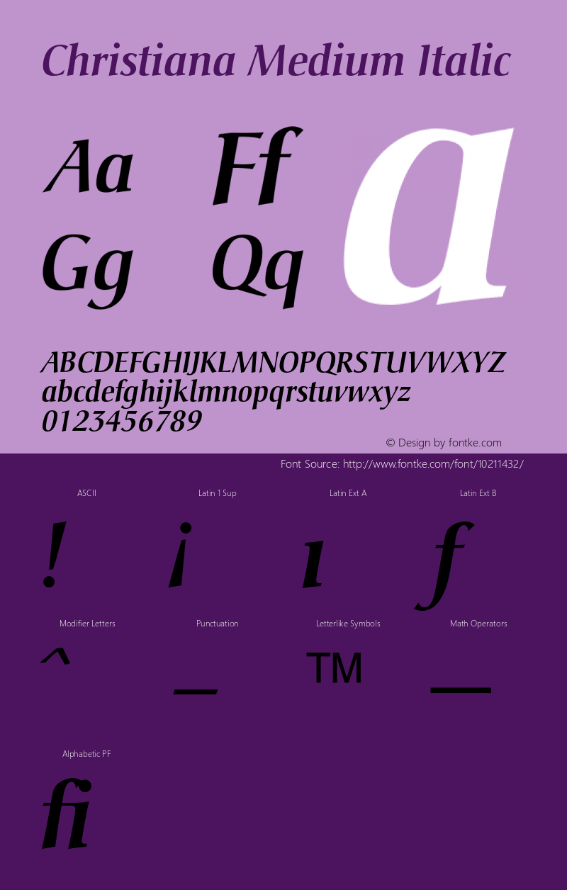 Christiana Medium Italic 001.000图片样张