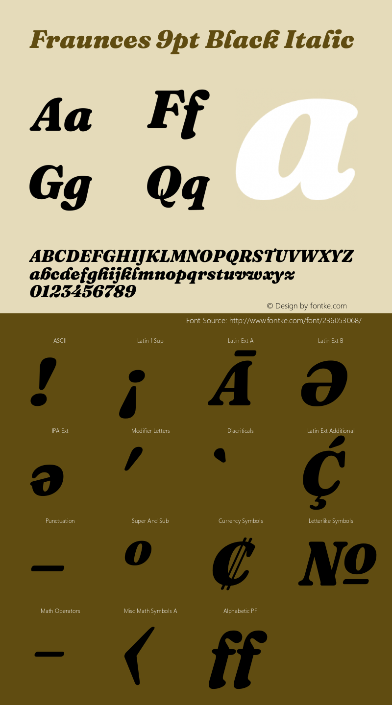 Fraunces 9pt Black Italic Version 1.000;[b76b70a41]图片样张